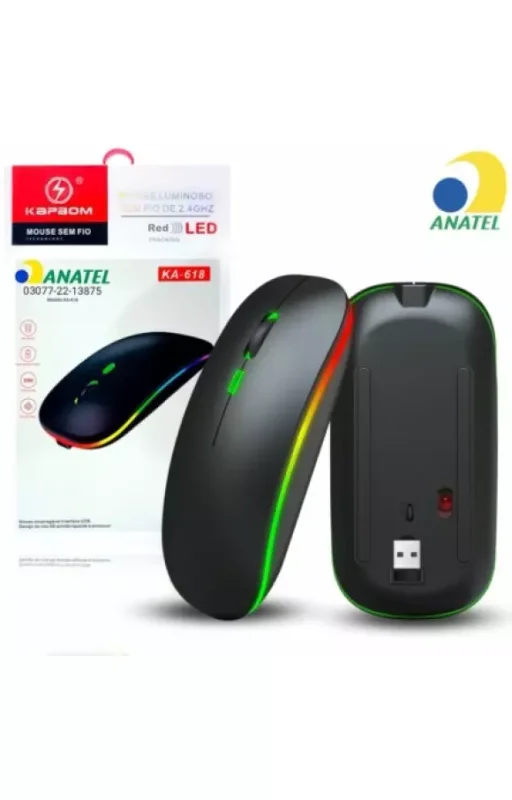 MOUSE SEM FIO RECARREGÁVEL KAPBOM KA618/618B Atacado para Revenda