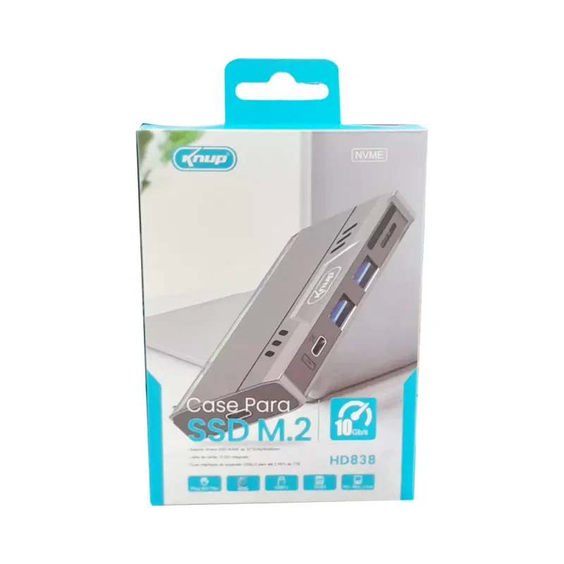 CASE PARA SSD M2 NVME COM LED USB 3.0 E USB TYPE C HD838 Atacado para Revenda
