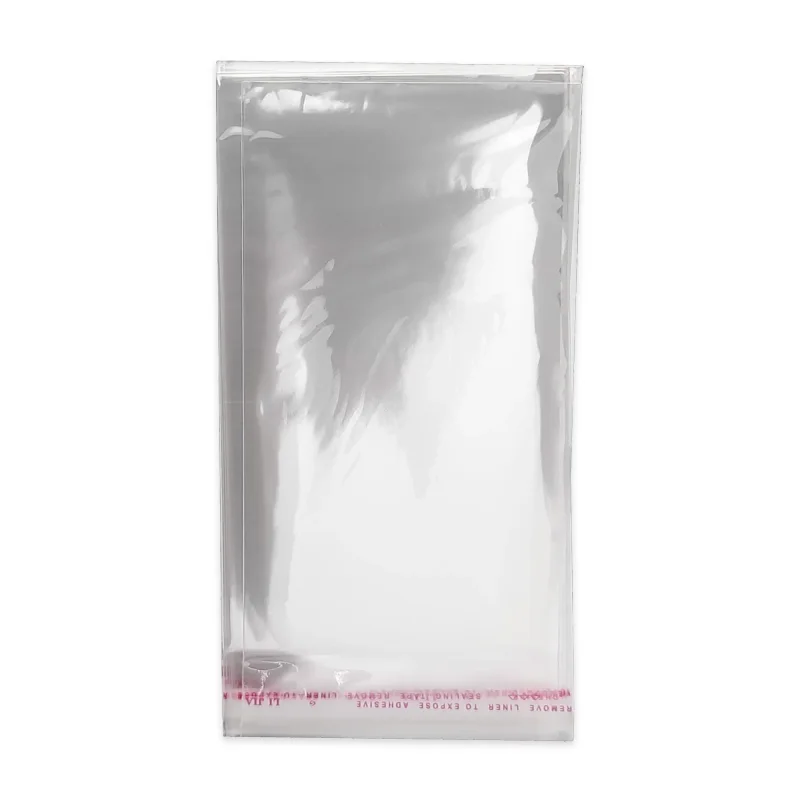 Saco Plástico Transparente com Cola e Sem Furo - 7x12 cm - Pacote com 100 unidades Atacado para Revenda