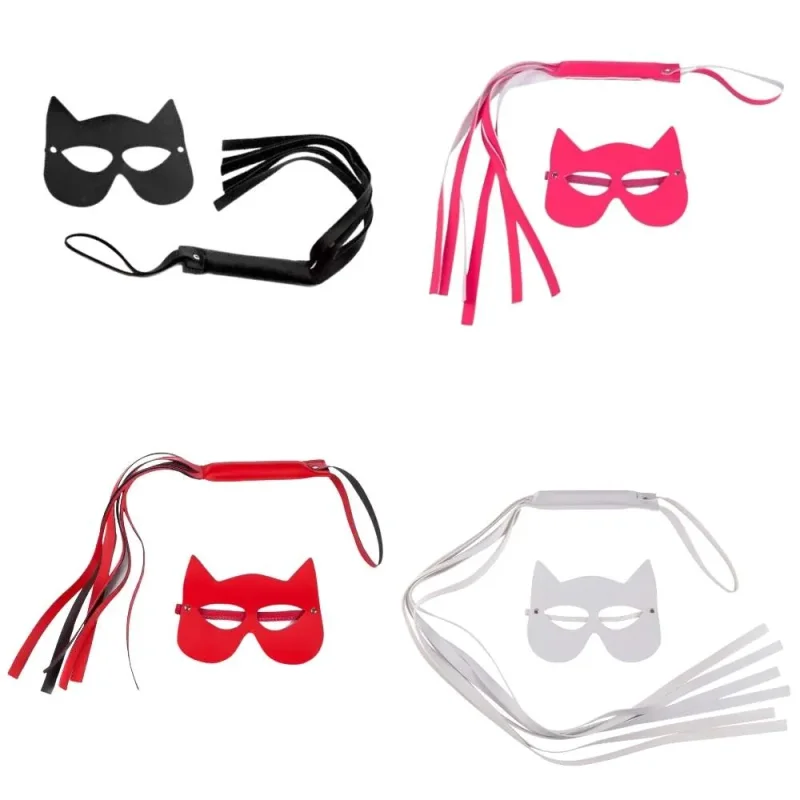 Kit Chicote Reforçado 40cm E Máscara Mulher Gato Brasil Fetiche Atacado para Revenda