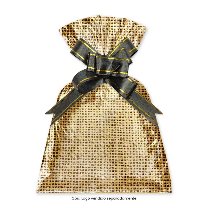 Saco para Presente - 35x54 cm - Estampa Sacos Juta - Pacote com 50 Unidades Atacado para Revenda