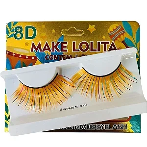 Cílios Postiços 8D Coloridos Carnaval ML1293 Amarelo Atacado para Revenda