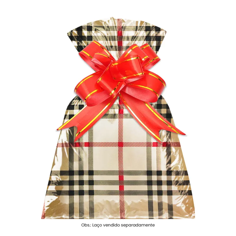 Saco para Presente - 10x14 cm - Estampa Xadrez Milão - Pacote com 50 Unidades Atacado para Revenda