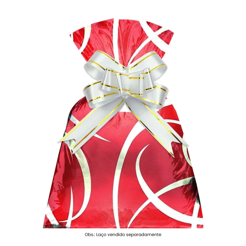 Saco para Presente - 10x14 cm - Estampa Orion Vermelho - Pacote com 50 Unidades Atacado para Revenda
