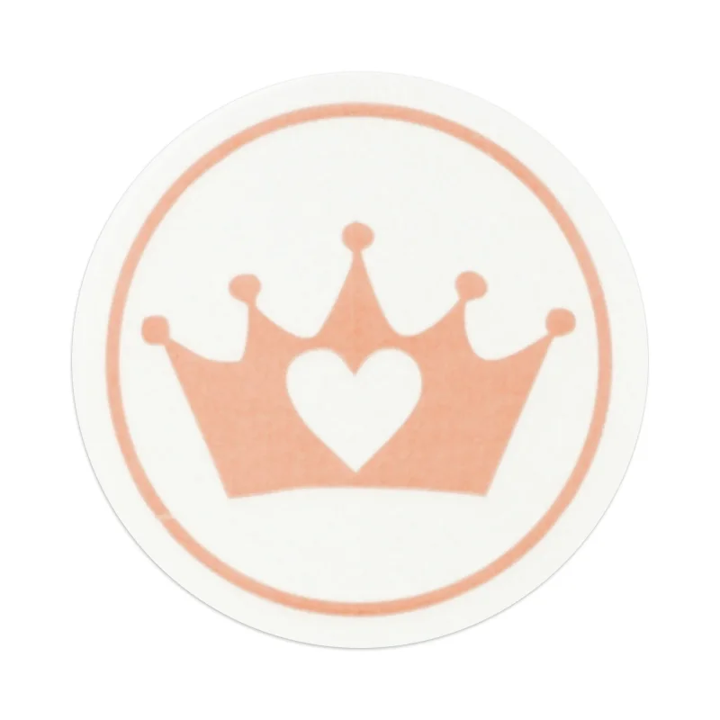 Adesivo de Recebidos F70 - Coroa com Coração Rose - Pacote com 100 Unidades Atacado para Revenda