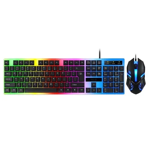 Kit Mouse Óptico e Teclado USB Gamer Led Semi Macânico Computador Atacado para Revenda