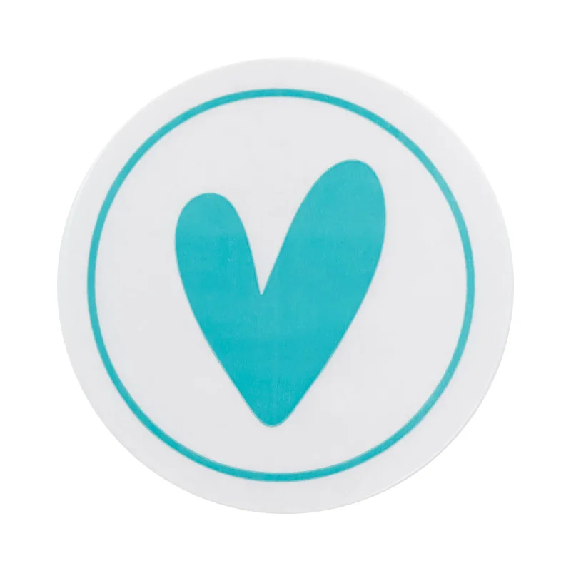 Adesivo de Recebidos F67 - Coração Azul - Pacote com 100 Unidades Atacado para Revenda