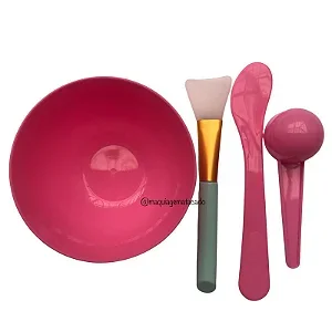 Kit Acessórios para Skincare - Bowl/Tigela, Espátula, Pincel de Silicone e Medidor Cor Aleatória Atacado para Revenda