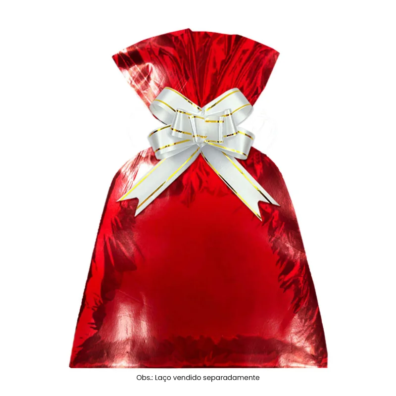 Saco para Presente - 10x14 cm - Estampa Metal Vermelho - Pacote com 100 Unidades Atacado para Revenda